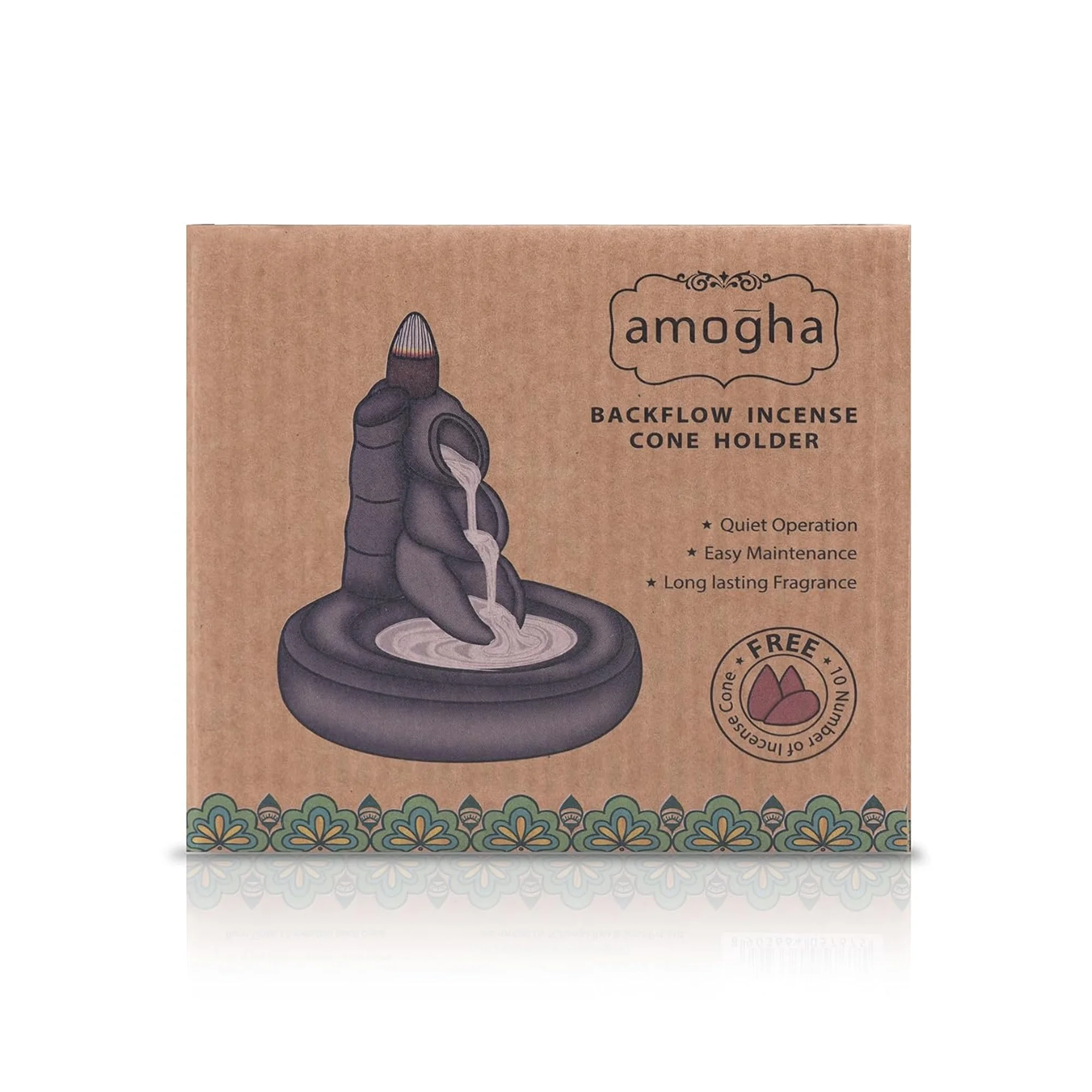 AMOGHA BACKFLOW INCENSE CONE HOLDER - BAMBOO