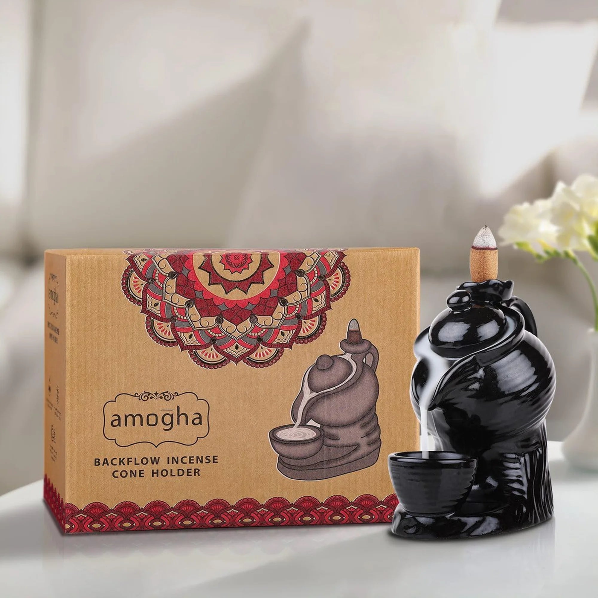 AMOGHA BACKFLOW INCENSE CONE HOLDER – TEA POT