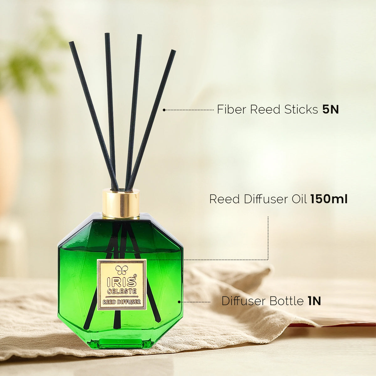 Isiris Reed Diffuser IRIS Celeste Lemon grass & Ginger Reed Diffuser Set – IRIS Home Fragrances