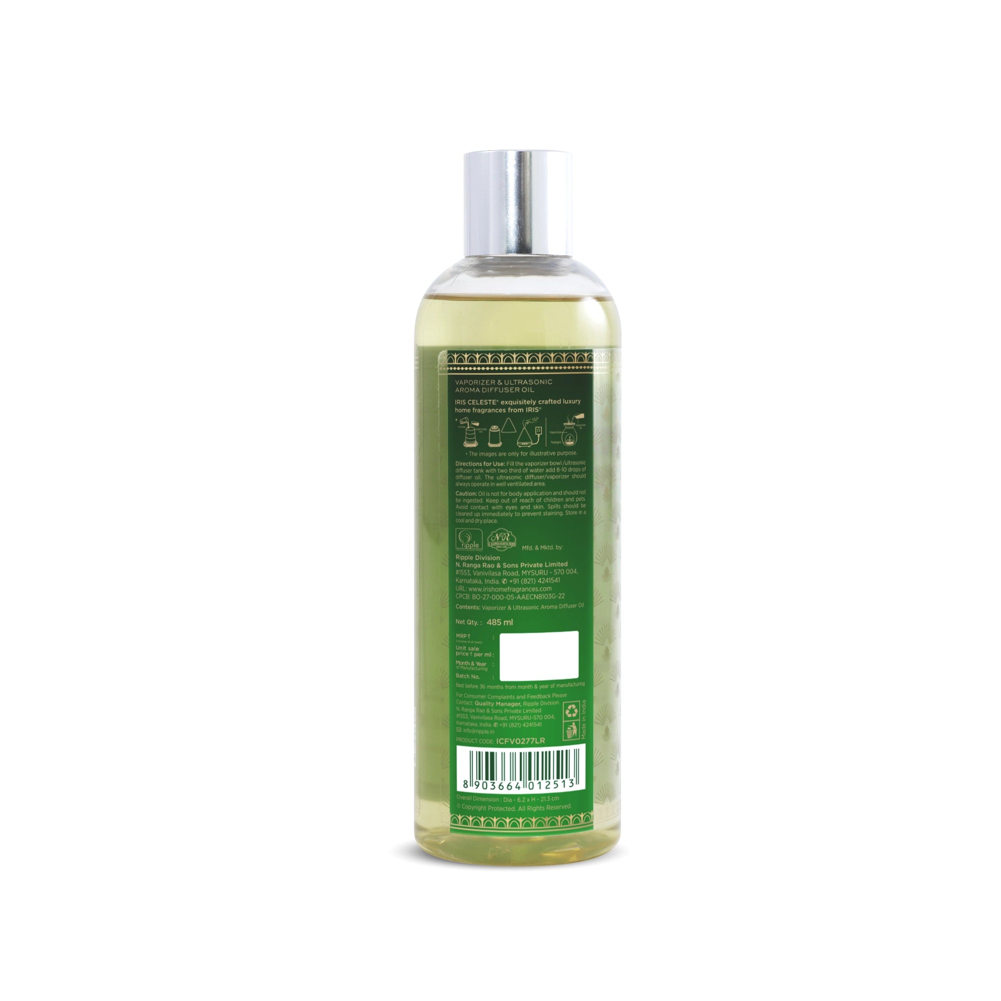IRIS Celeste Lemongrass & Ginger Vaporizer and ultrasonic Aroma Diffuser Oil