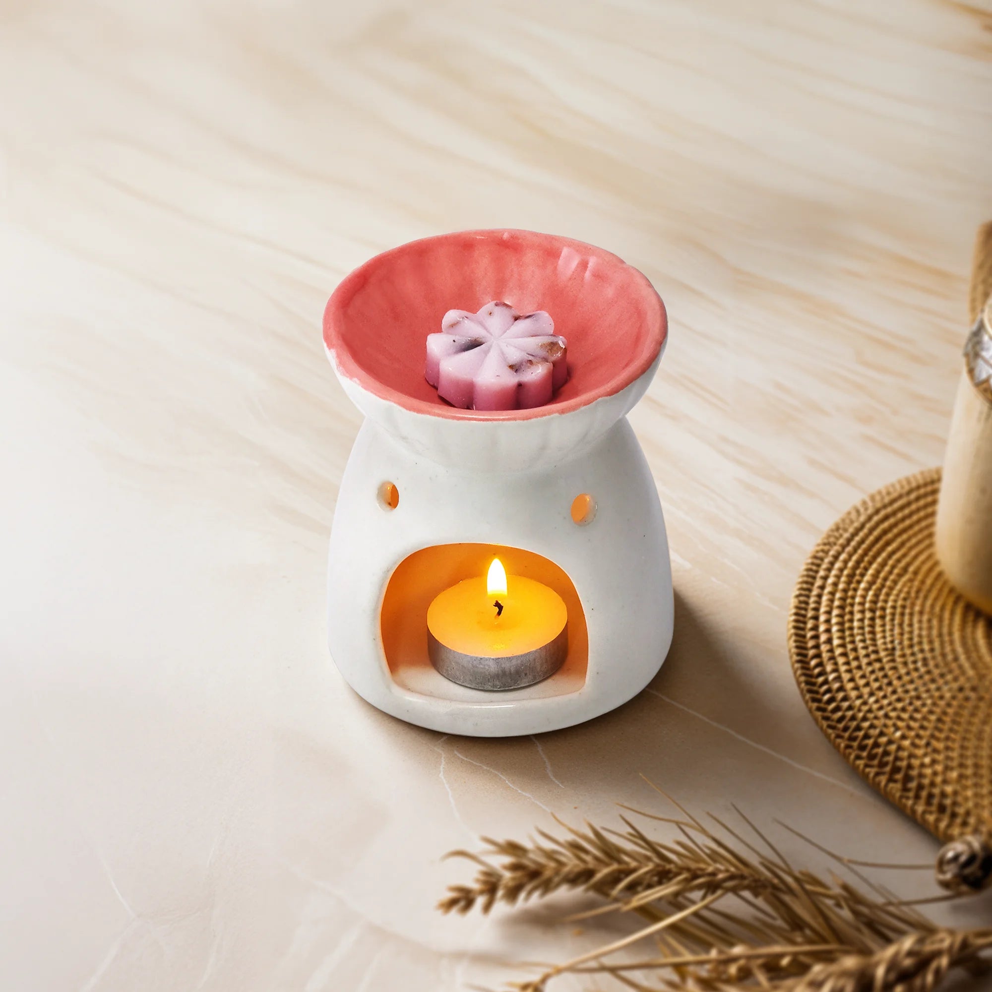 IRIS Botanics Fragranced Wax Melt Burner Set - Tea Rose & Agarwood