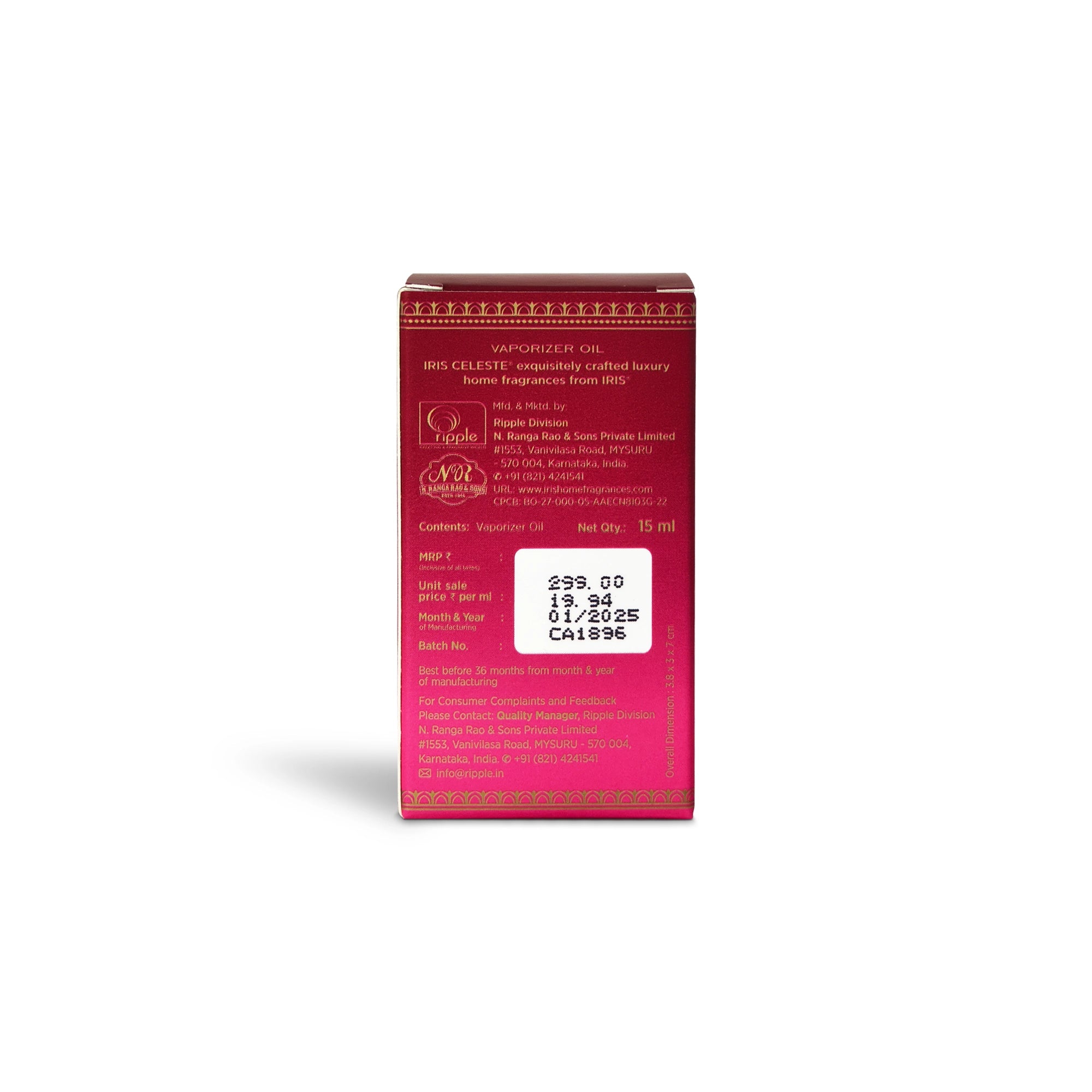 IRIS Celeste Peony & Rose Vaporizer Oil 15ml