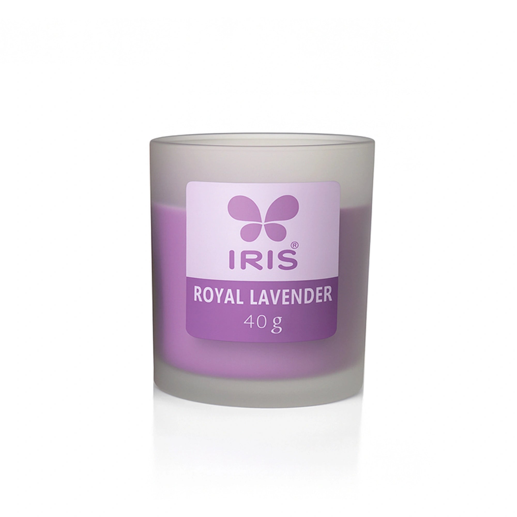 IRIS Royal Lavender Frosted Shot Glass Scented Candle