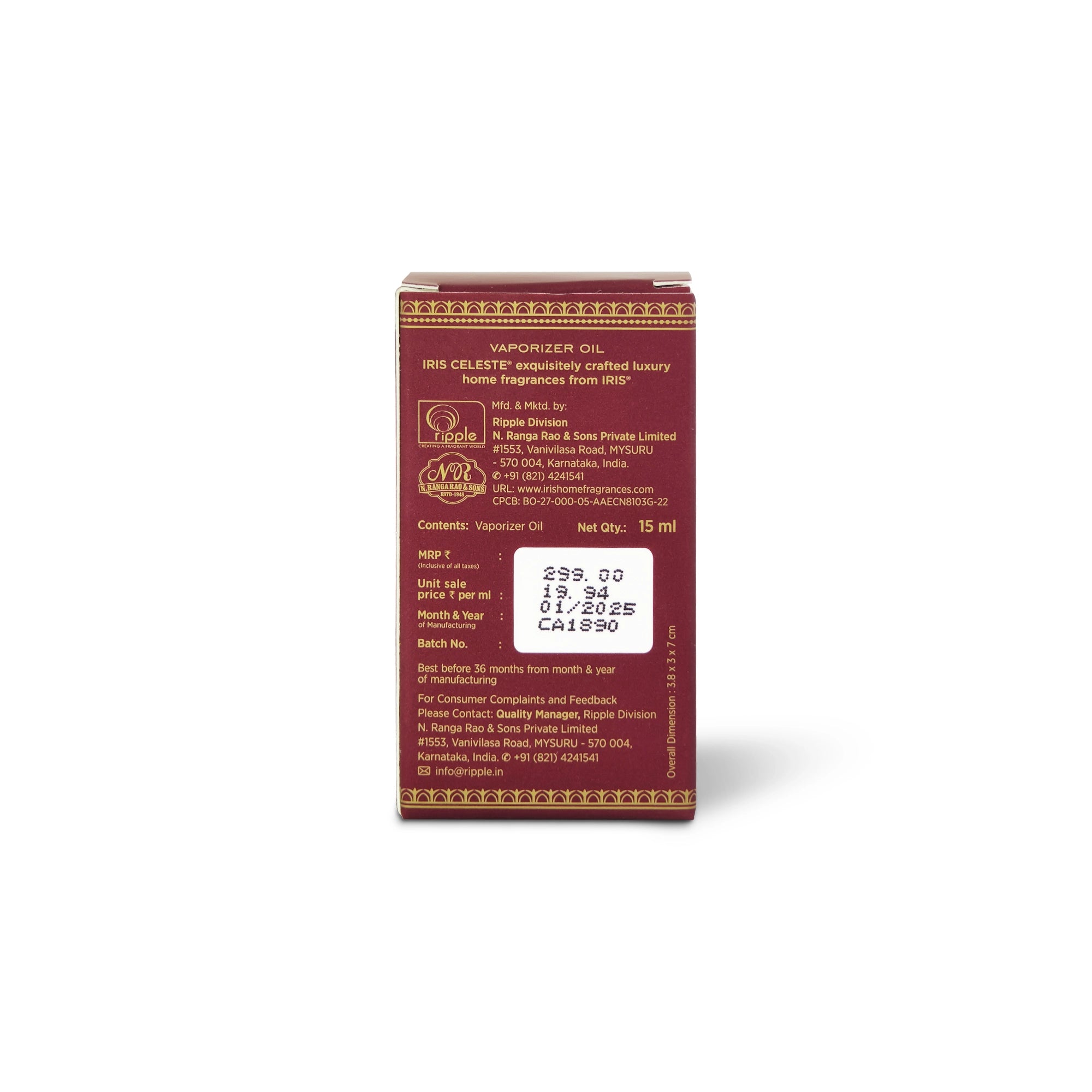 IRIS Celeste Rose Gold Vaporizer Oil 15ml