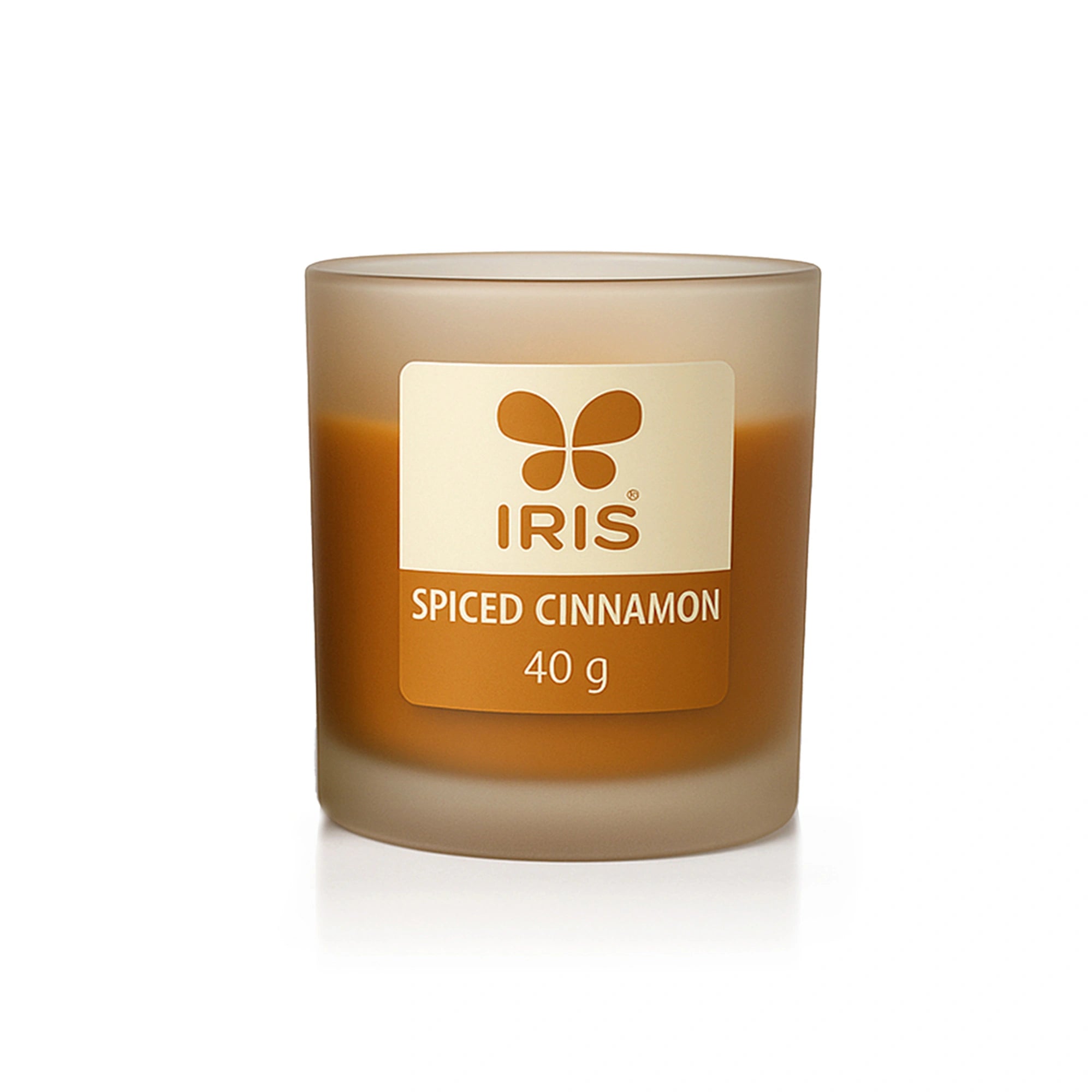 IRIS Spiced Cinnamon Frosted Shot glass scented candle