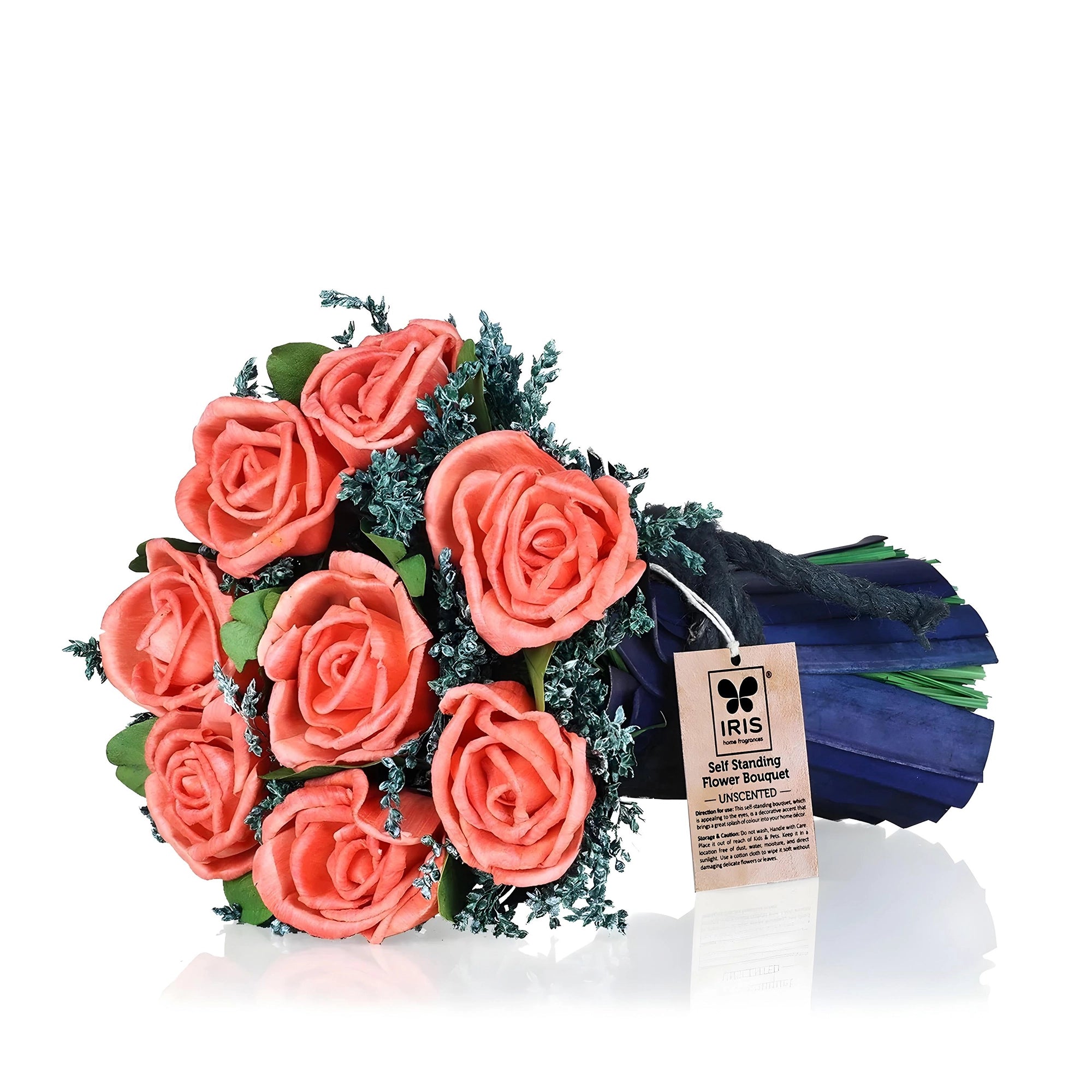 Unscented Self-Standing Peach Flower Bouquet