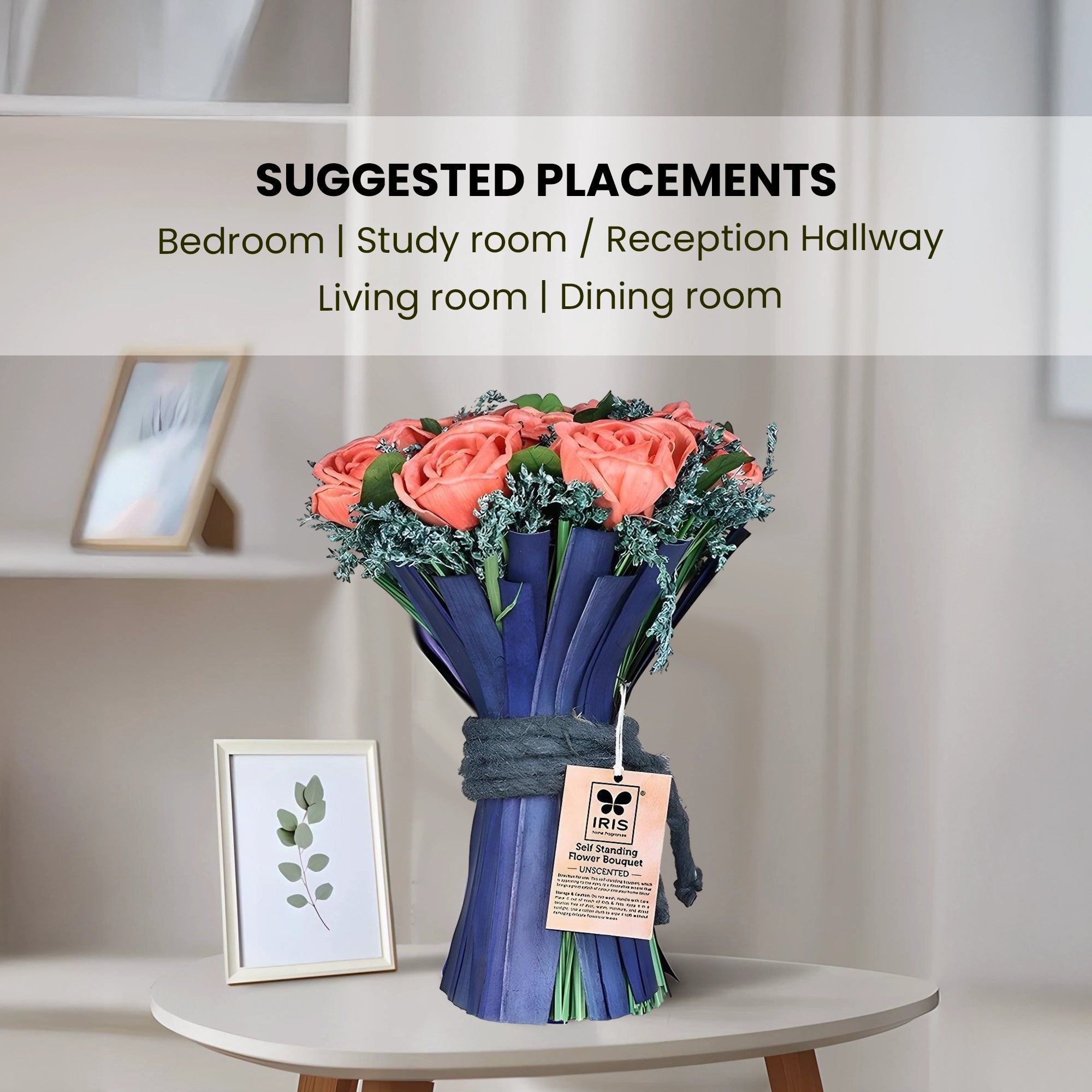 Unscented Self-Standing Peach Flower Bouquet