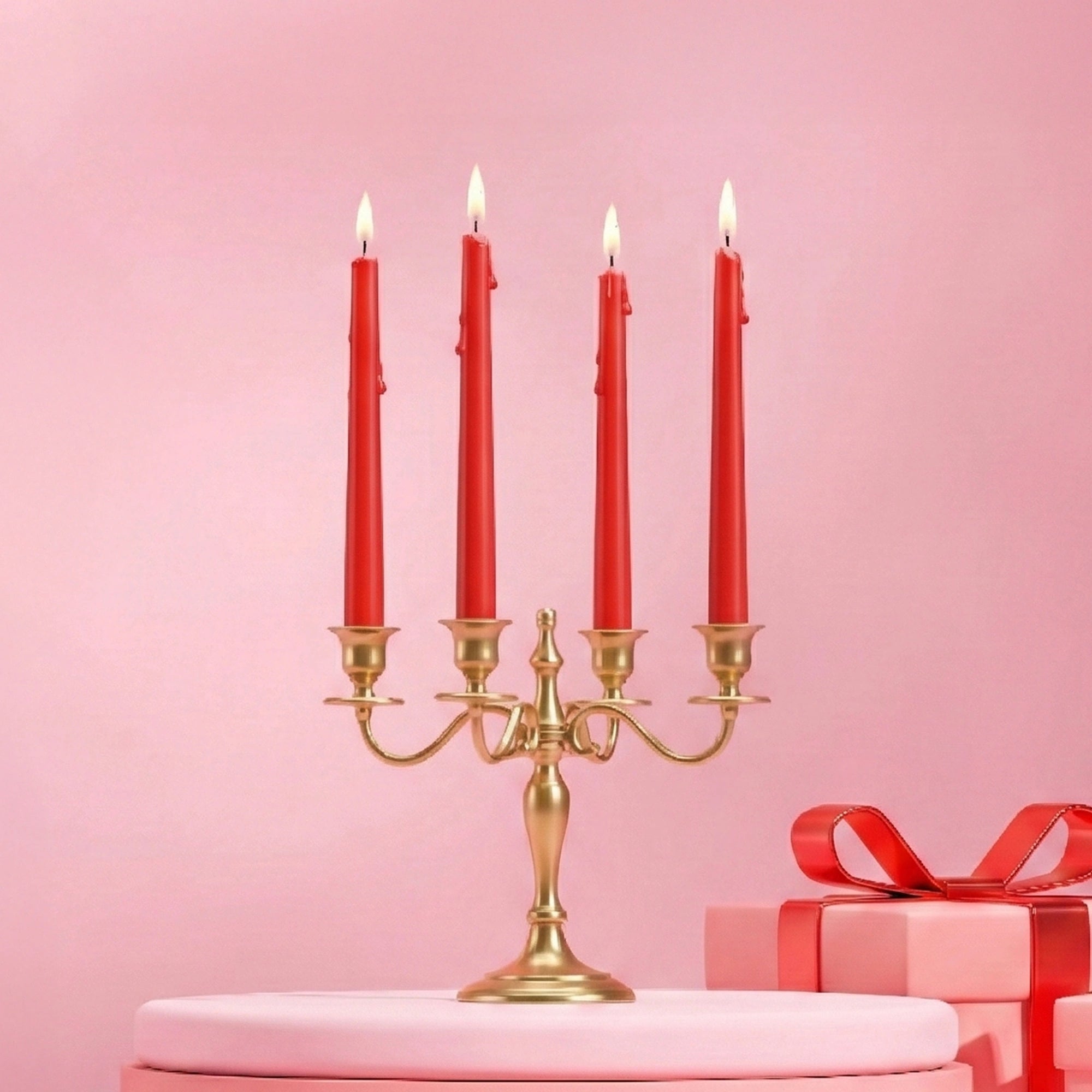 IRIS Berry Fragranced Taper Candles | Pack of 4 | 8Hrs Burning Time | 10 Inch