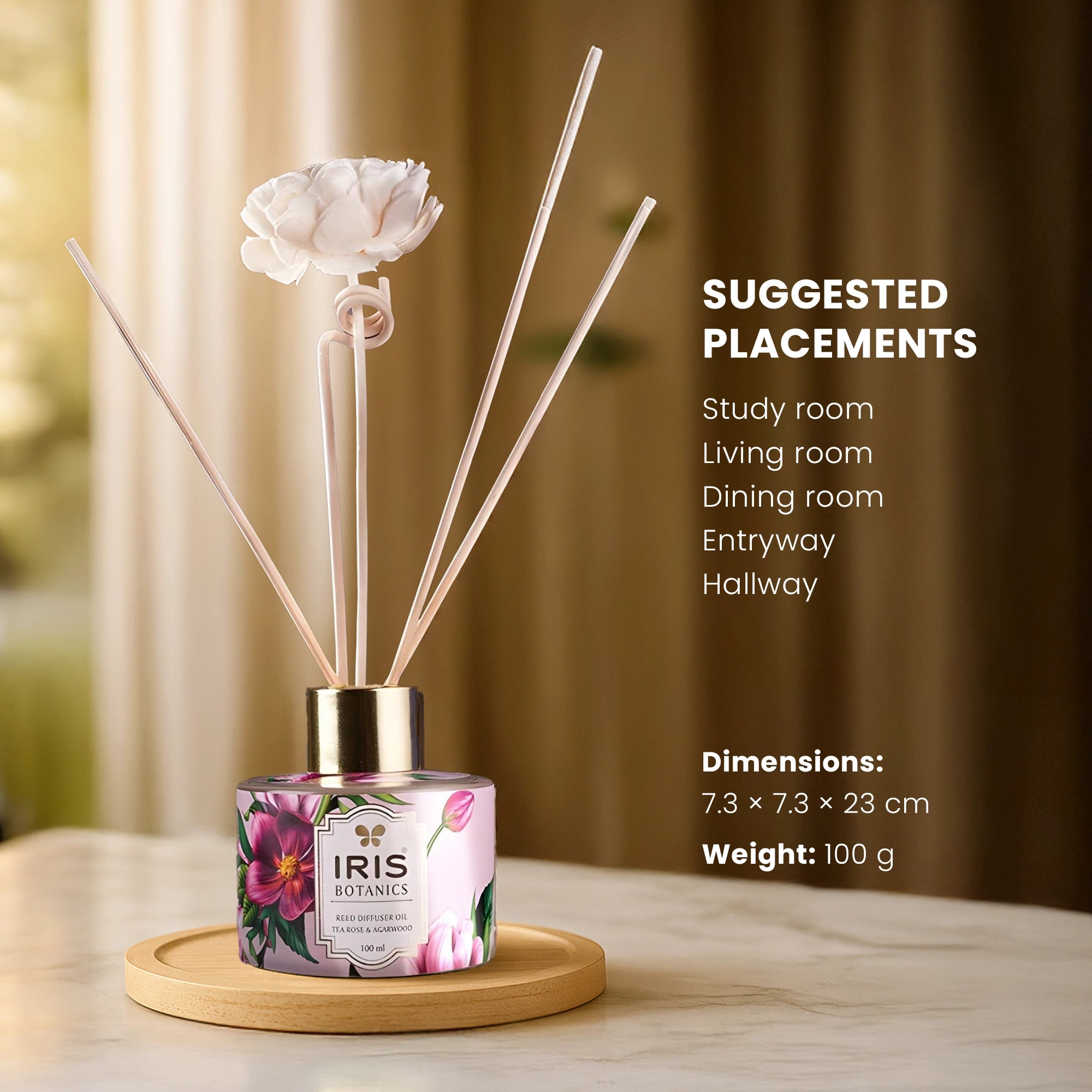 IRIS Botanics Reed Diffuser Tea Rose & Agarwood