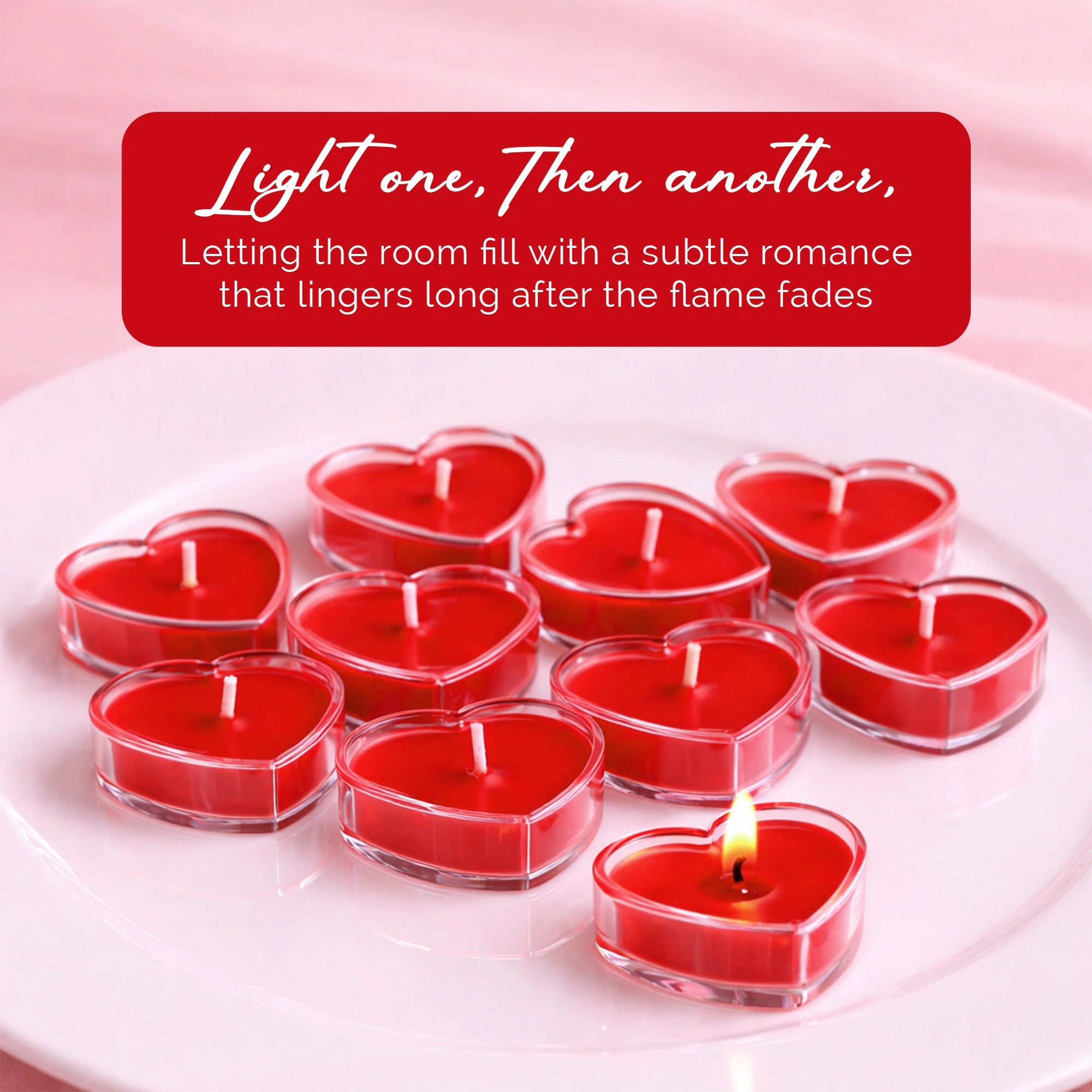 IRIS Heart Glow Acrylic Scented Tealights | Pack of 10