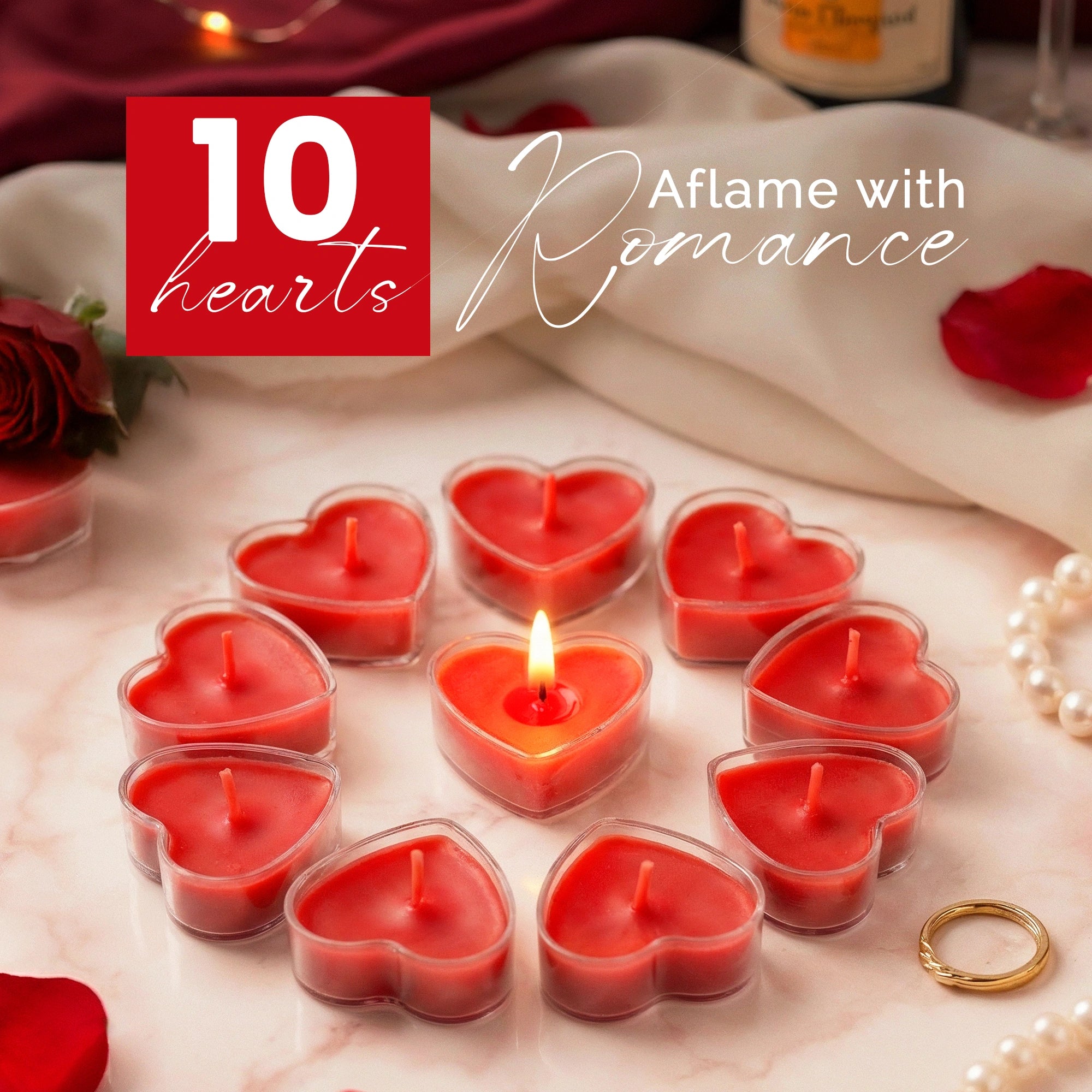 IRIS Heart Glow Acrylic Scented Tealights | Pack of 10