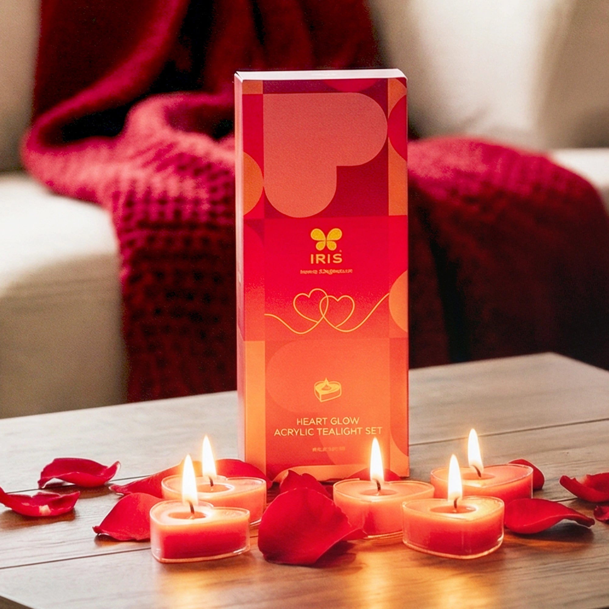 IRIS Heart Glow Acrylic Scented Tealights | Pack of 10