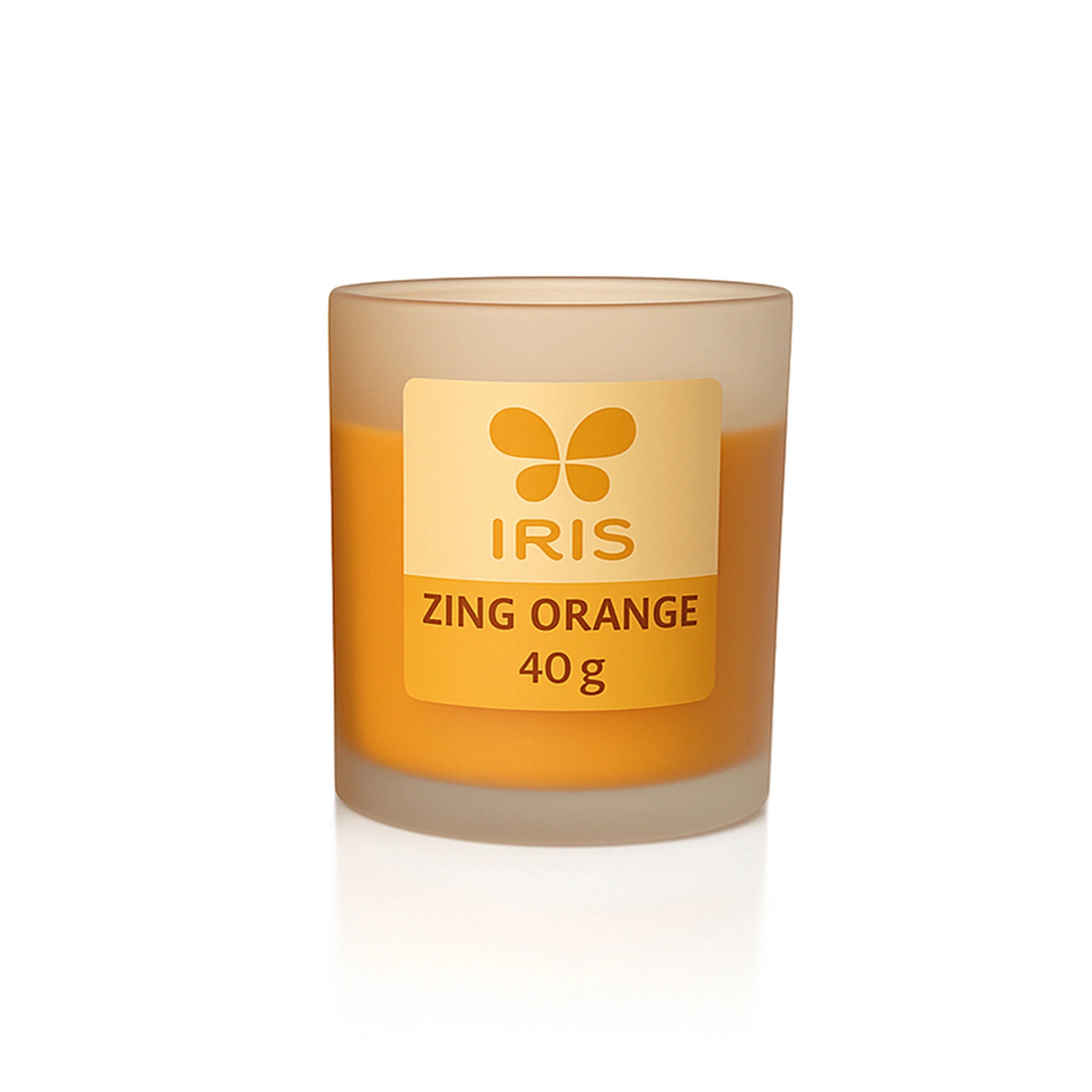IRIS Zing Orange Frosted Shot glass scented Candle