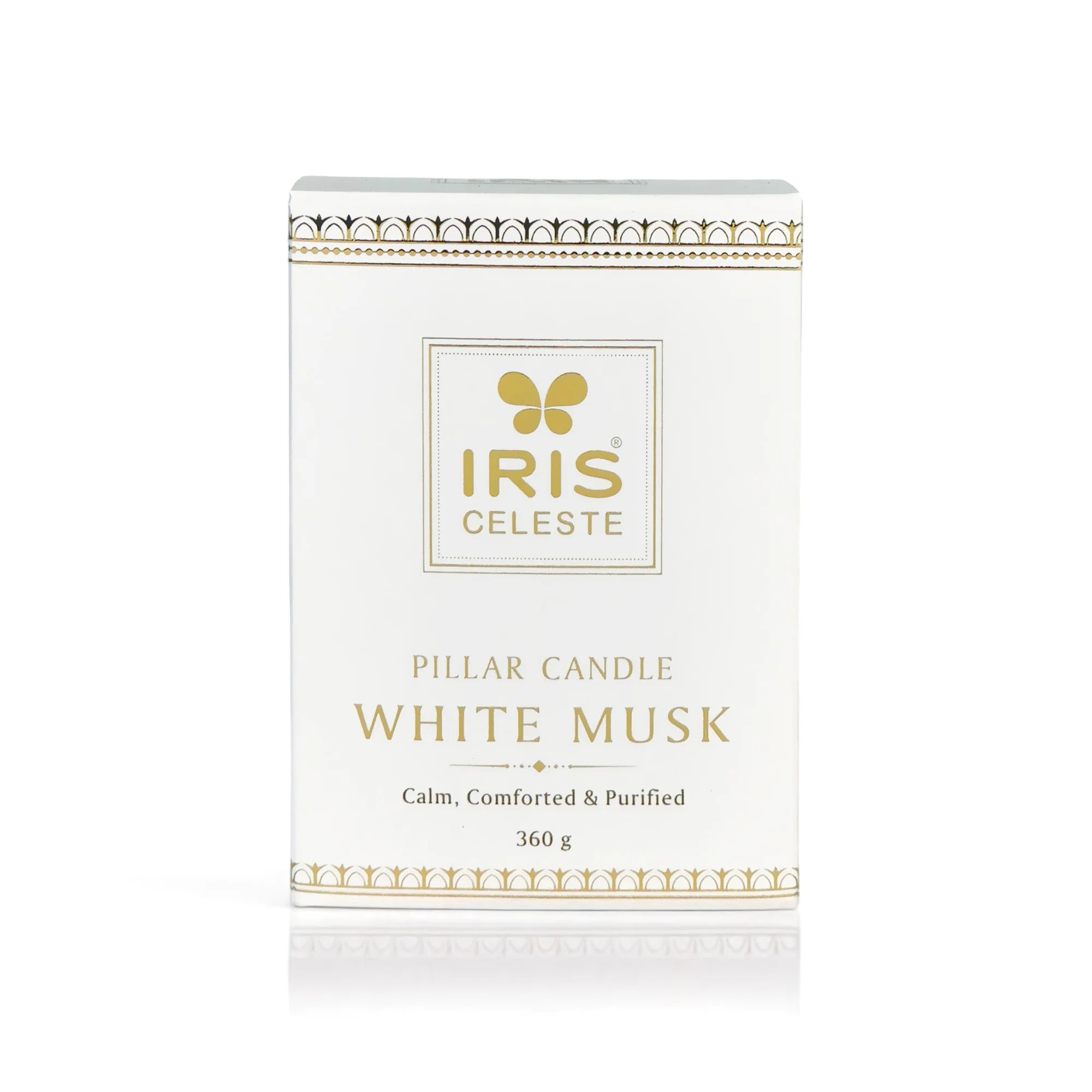 IRIS Celeste White Musk Scented Premium Pillar Candle | Small