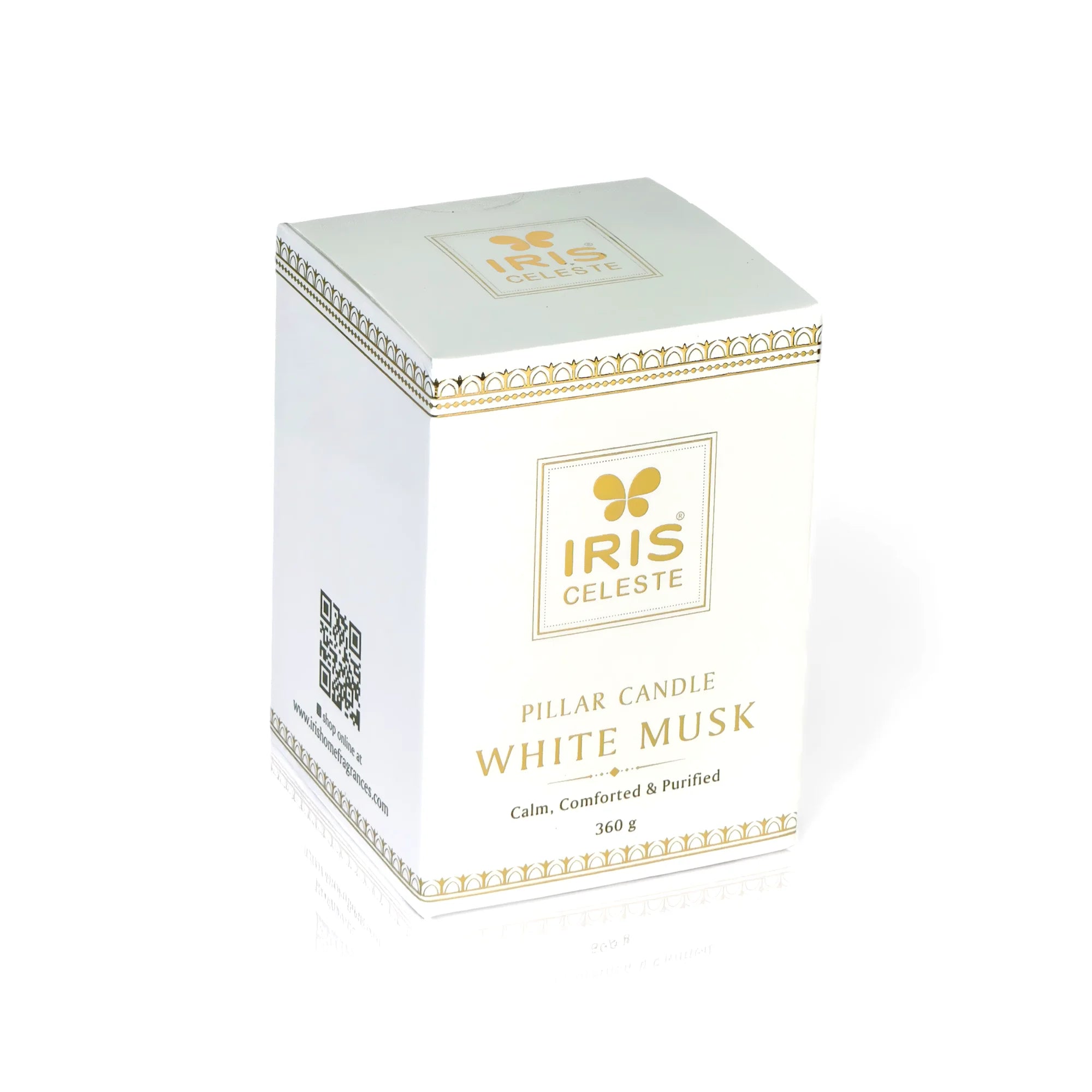 IRIS Celeste White Musk Scented Premium Pillar Candle | Small