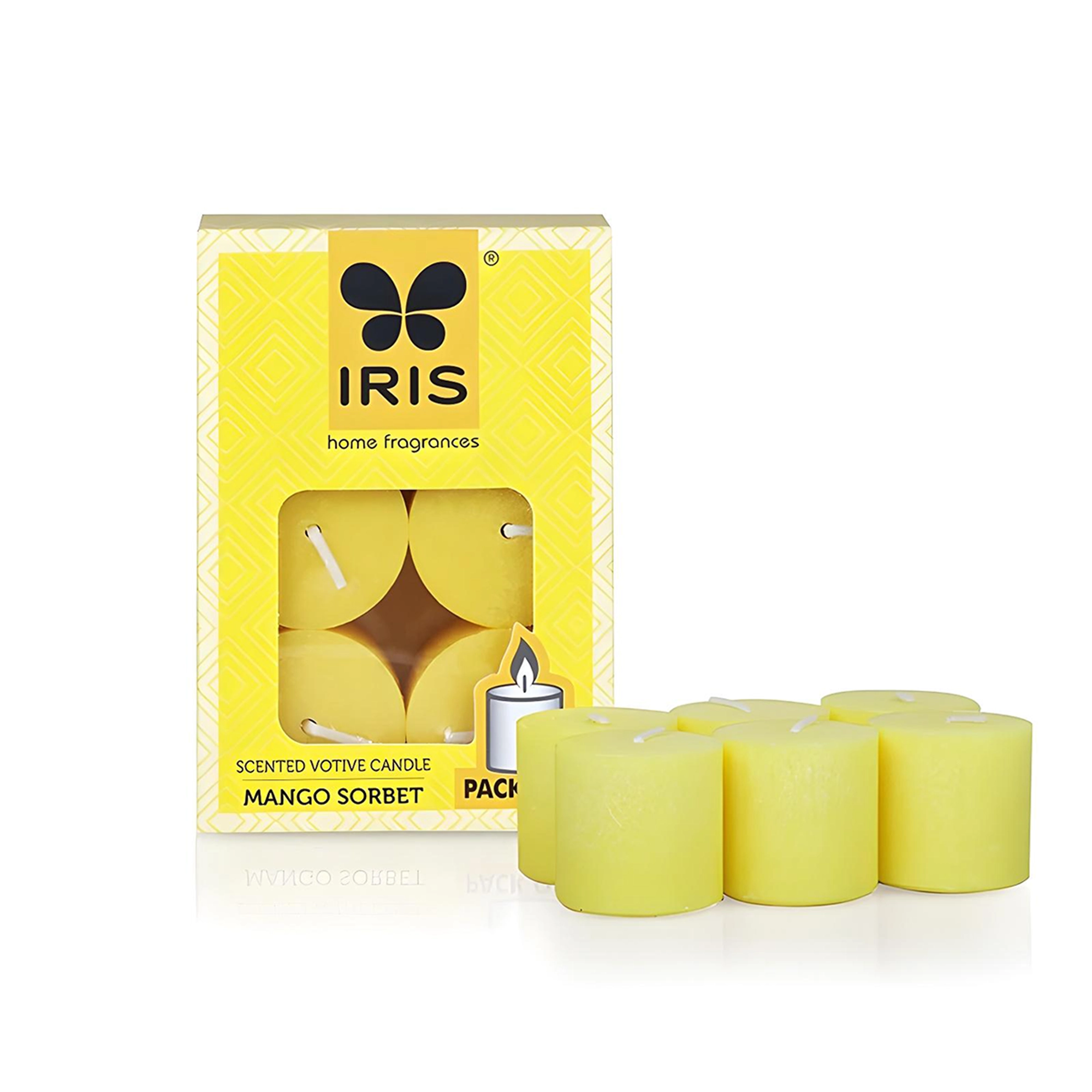 Pack of 6 votive candles-Mango Sorbet
