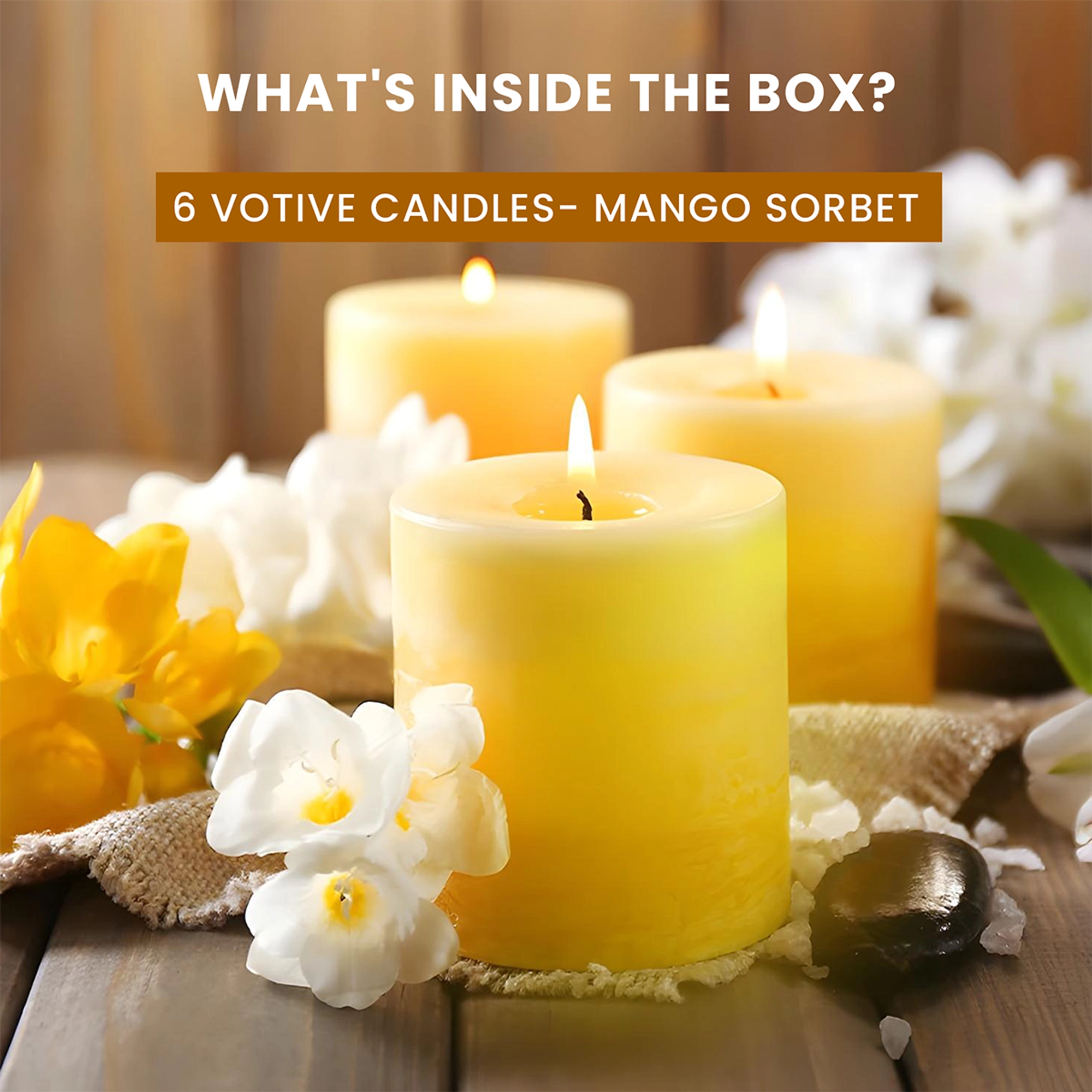 Pack of 6 votive candles-Mango Sorbet