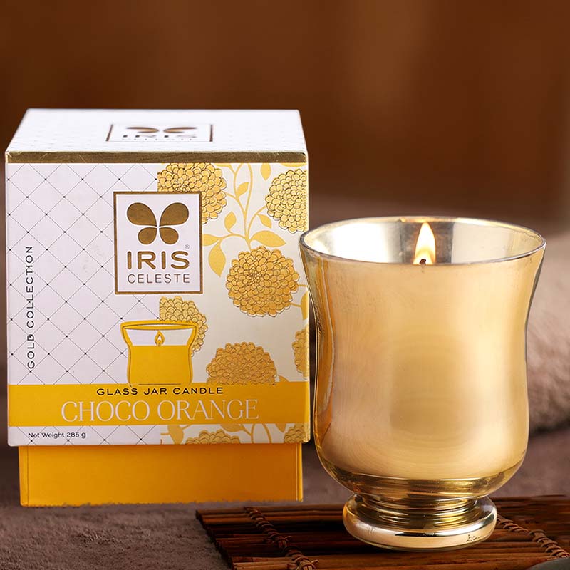 IRIS Celeste Hurricane Glass Jar Candle Large – Choco Orange