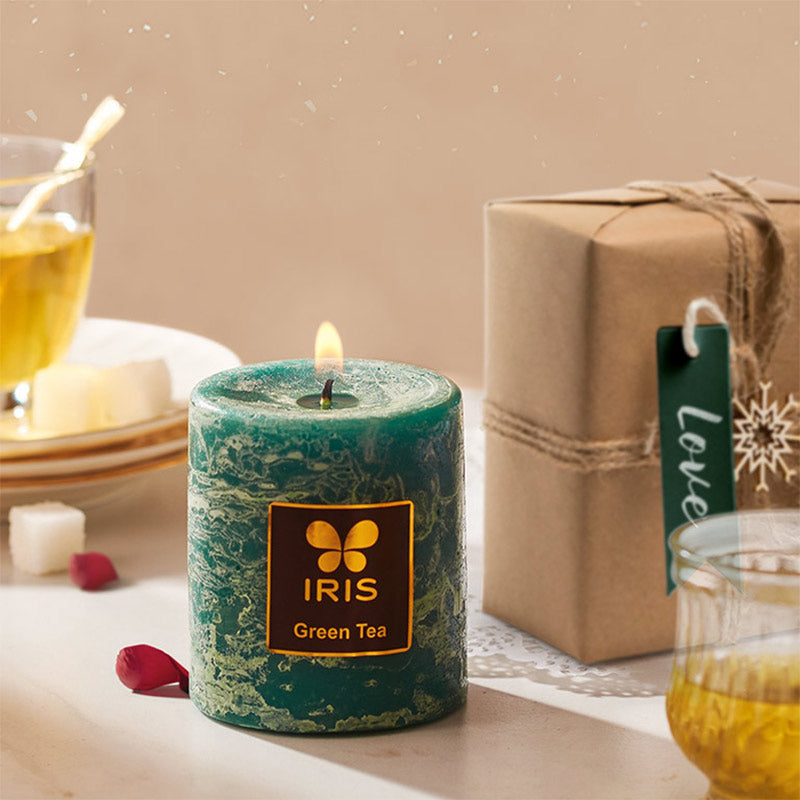 IRIS Green Tea Aromatic Pillar Candle – IRIS Home Fragrances