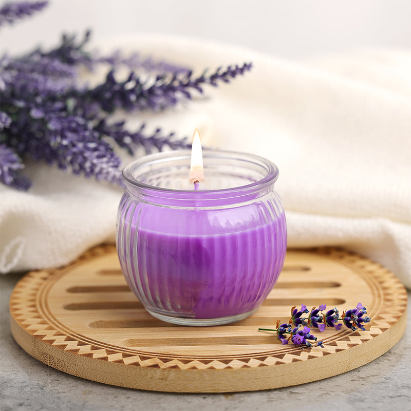 Ribbed Jar Scented Candle - Lavender